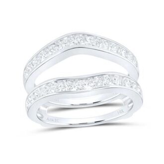 1 CTW Round Diamond Channel Enhancer Ring in 14K White Gold