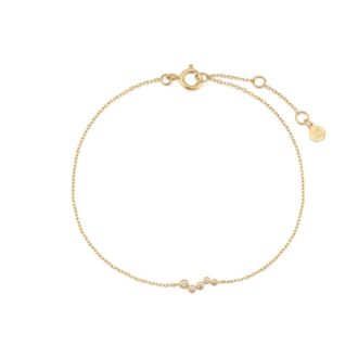 14k Yellow Gold Katrina Bezel-Set Wave Diamond Bracelet 7"