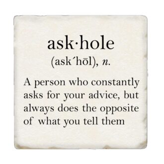 Tipsy Coaster Askhole Definition Drink Coaster