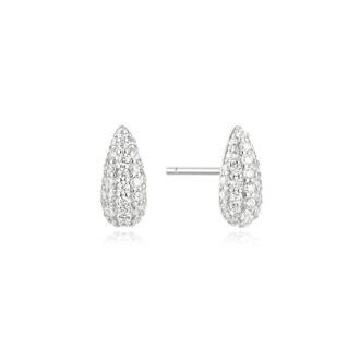 Ania Haie Sterling Silver Pavé CZ Dome Stud Earrings