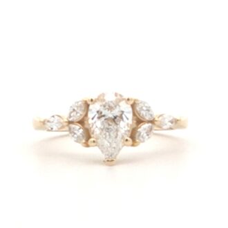 Pear Lab-Grown Engagement Ring 1.33ctw in 14k Yellow Gold