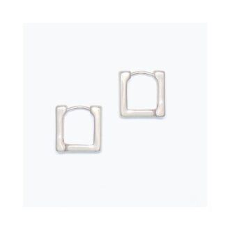 Sterling Silver Square Huggie Hoop Earrings