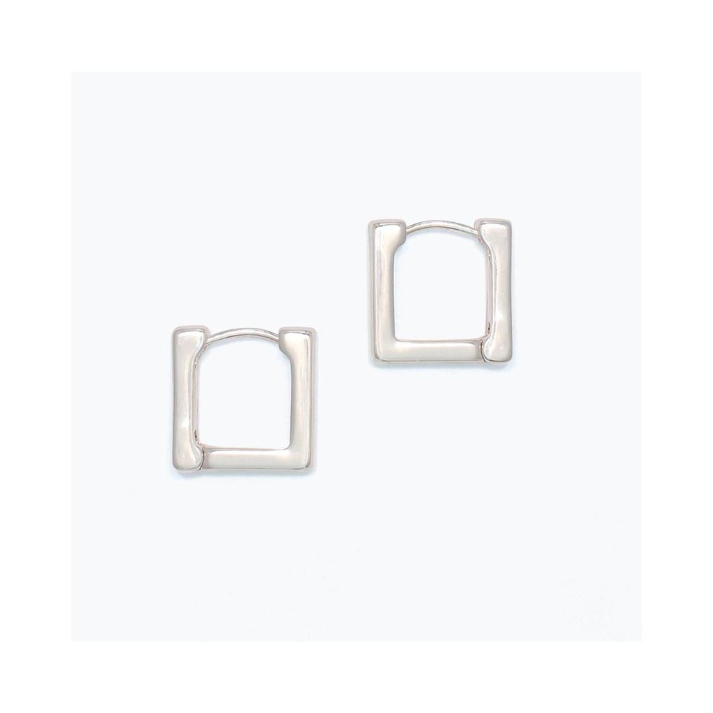 Sterling Silver Square Huggie Hoop Earrings
