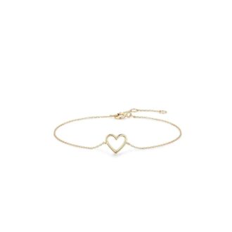 Jane 14K Yellow Gold Open Heart Bracelet 7"