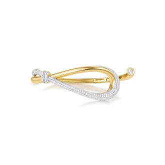 Ania Haie Gold Plated Cubic Zirconia Pavé Knot Cuff Bracelet
