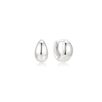 Ania Haie Silver Orange Dome Huggie Hoop Earrings