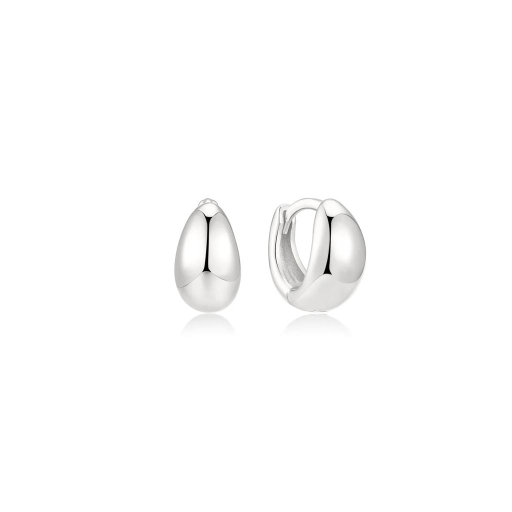 Ania Haie Silver Orange Dome Huggie Hoop Earrings