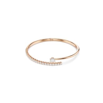 Swarovski Matrix Rose Gold-Tone Bangle, Clear Crystal