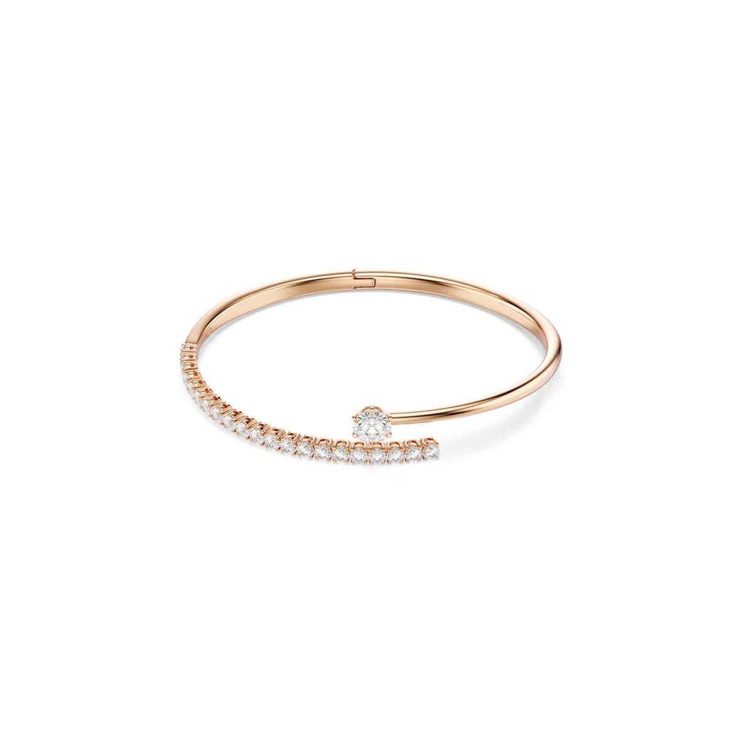 Swarovski Matrix Rose Gold-Tone Bangle, Clear Crystal