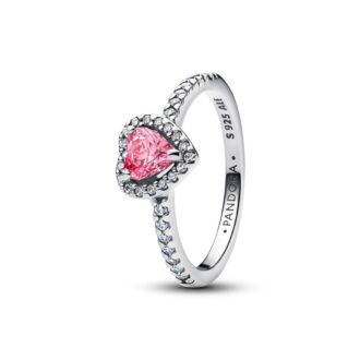 Pandora Sterling Silver Elevated Pink Heart Ring