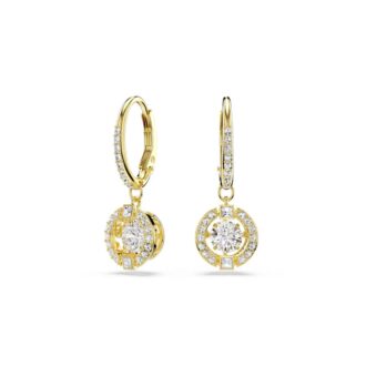 Swarovski Una Yellow Dancing Crystal Dangle Huggie Earrings