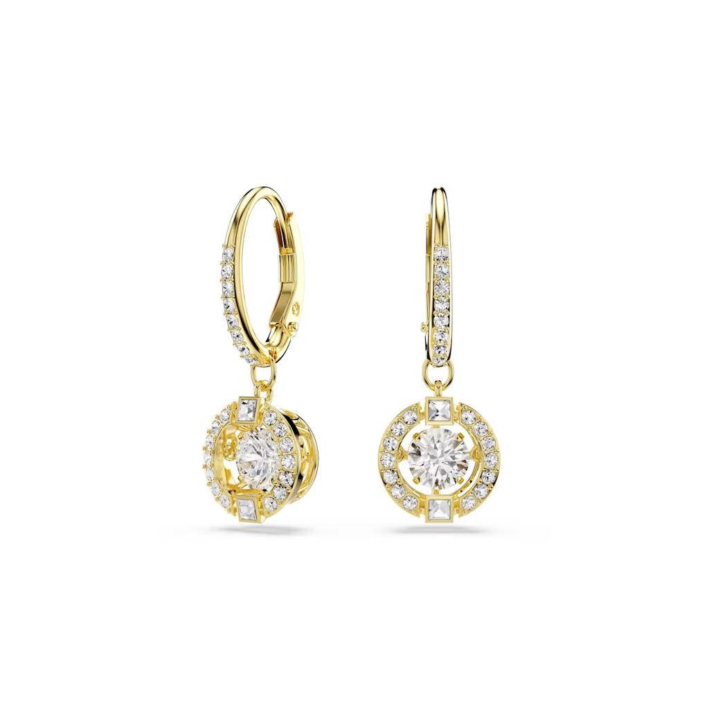 Swarovski Una Yellow Dancing Crystal Dangle Huggie Earrings