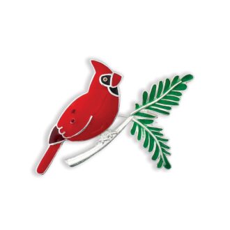 Cardinal on Branch Brooch Pin