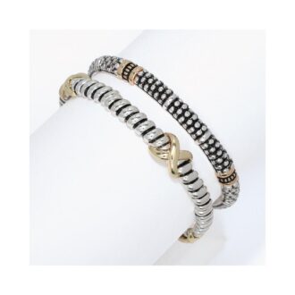 Silver & Gold Stackable Stretch Bangle Bracelets