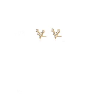 Hope V-Shape Lab Grown Diamond Studs in 14k Yellow Gold