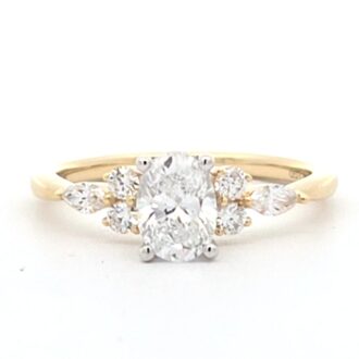 Oval 3/4ct Lab-Grown Diamond Engagement Ring 10k Yellow Gold