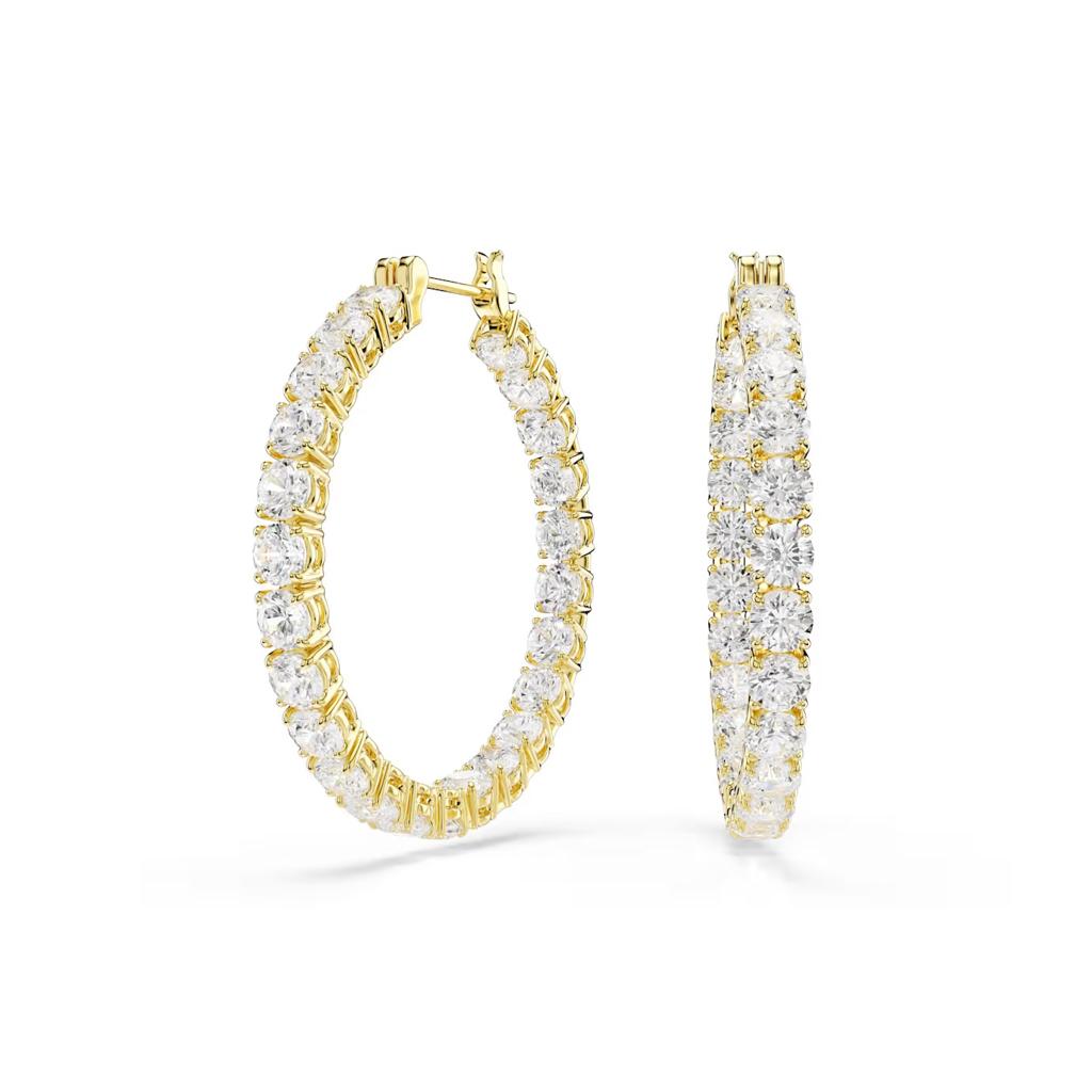 Swarovski Matrix Inside-Out Crystal Hoops, Yellow & Clear