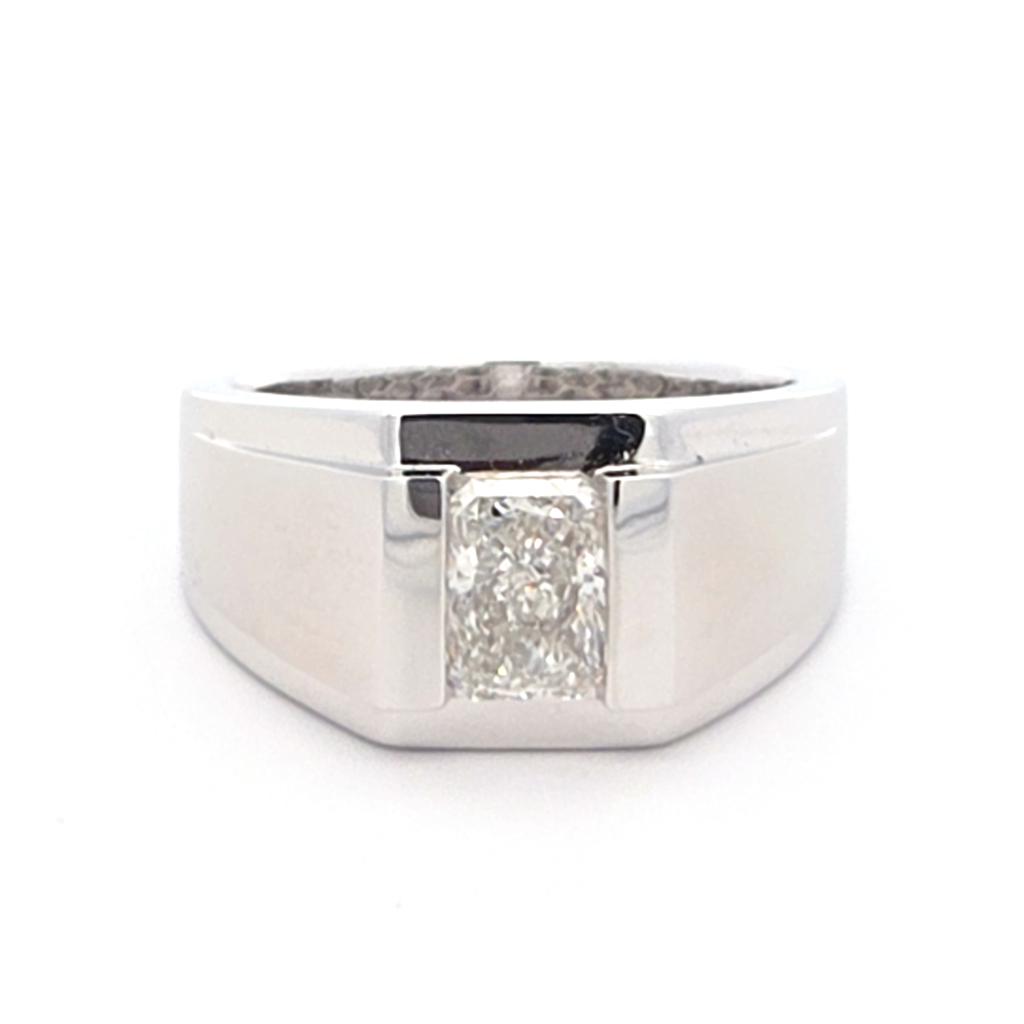 Men's Lab-Grown Diamond 1.52ctw 14K White Gold Satin Ring