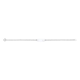 Sterling Silver Baby ID Bracelet with Heart 6.25"