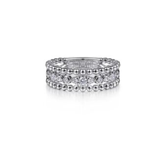 Gabriel Bujukan Silver White Sapphire Stackable Ring