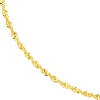 14K Yellow Gold 18" Diamond-Cut Rope Chain, 1.9mm