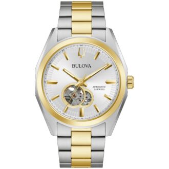 Bulova Men's Surveyor Two-Tone Dress Watch, Silver Dial
