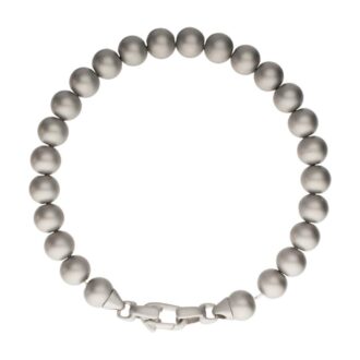 Inox Men's 8mm Matte Stainless Steel Bead Bracelet, 8"