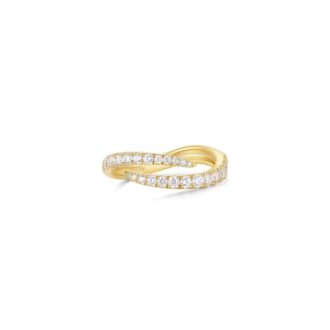 Ania Haie Yellow Gold-Plated Pave CZ Bypass Ring