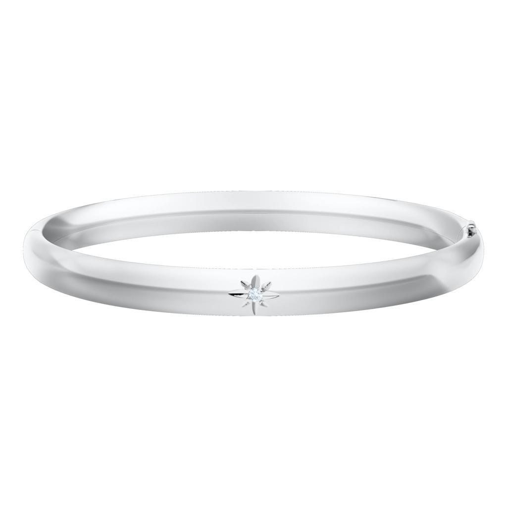 Sterling Silver Diamond Bangle Bracelet