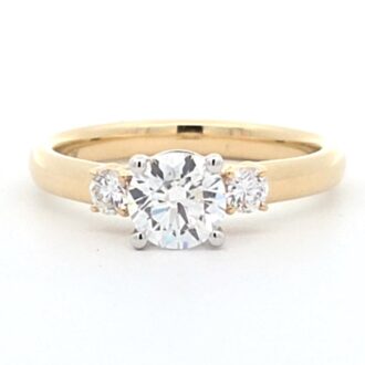 3-Stone Lab-Grown Engagement Ring in 10k Yellow Gold .95ctw