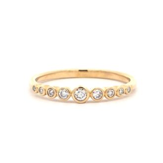 10K Yellow Gold 9-Stone Bezel Diamond Stackable Ring 1/6 CTW