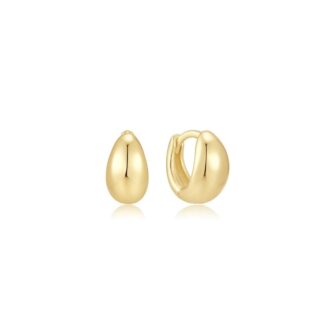 Ania Haie Gold Plated Orange Dome Huggie Hoop Earrings