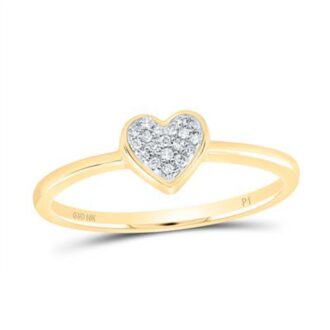 Heart Diamond Cluster Fashion Ring 1/20 ctw 10K Yellow Gold