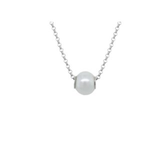 Sterling Silver 7.5-8mm Cultured Freshwater Pearl Pendant