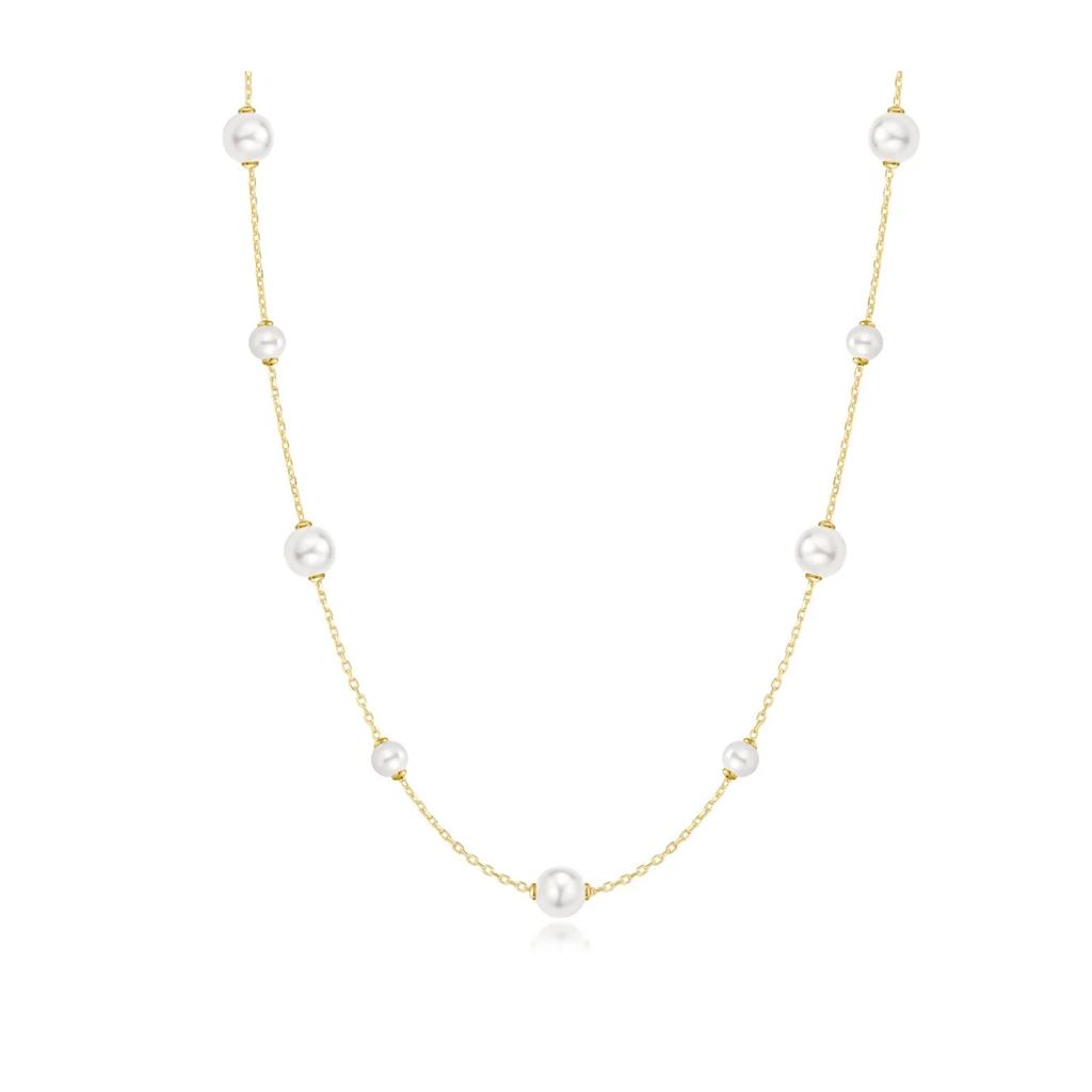 Ania Haie Yellow Gold-Plated Multi Pearl Station Necklace