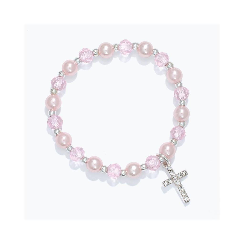Little Love Crystal Cross Stretch Bracelet