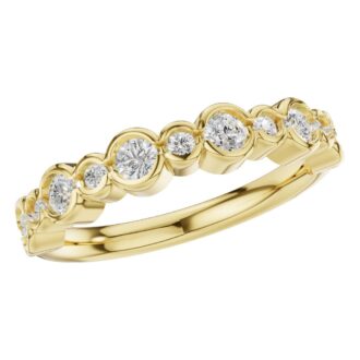 Bezel-Set .50ctw Diamond Wedding Band in 14k Yellow Gold