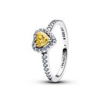 Pandora Yellow Heart Halo Ring