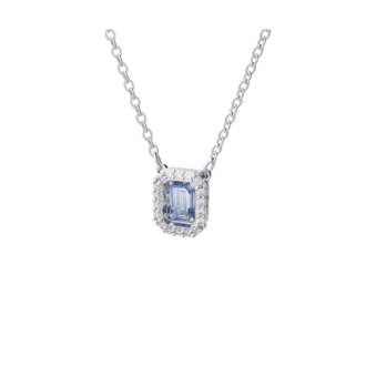 Swarovski Millenia necklace Octagon cut Swarovski Zirconia, Blue, Rhodium plated