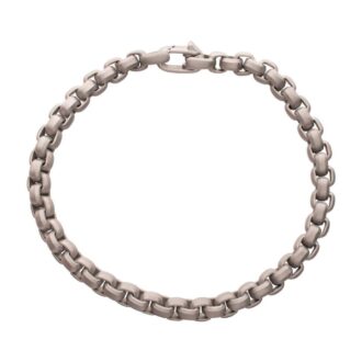 Inox Men's 6mm Matte Box Chain Bracelet in Stainless Steel