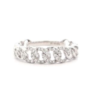 Interlocking Diamond Fashion Band in 10k White Gold, .16ctw