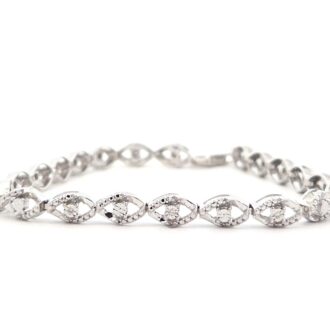 Sterling Silver Diamond Infinity Link Bracelet, 7.5 in