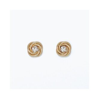 Yellow Crystal Twist Knot Stud Earrings