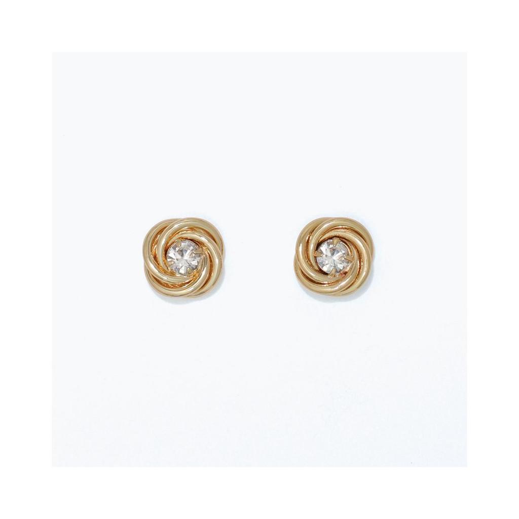 Yellow Crystal Twist Knot Stud Earrings