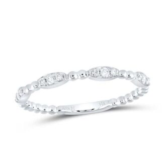 1/8 CTW Diamond Pattern Stack Ring in 14k White Gold