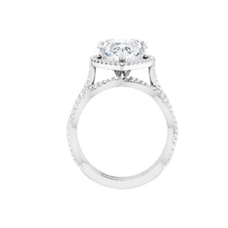 1ct Heart Halo Engagement Ring 1.25ctw in 14k White Gold