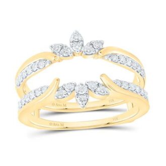 Petal Diamond Jacket Enhancer Ring .38ctw 14k Yellow Gold
