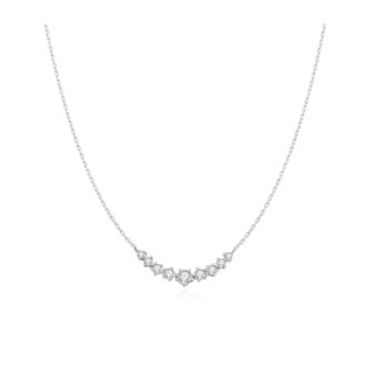 Ania Haie Graduated CZ Arc Necklace in Sterling Silver