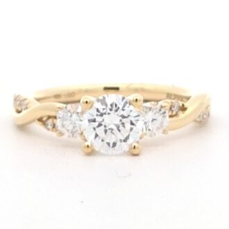 10k Yellow Gold Twist Engagement Ring, 0.75ct Lab-Grown