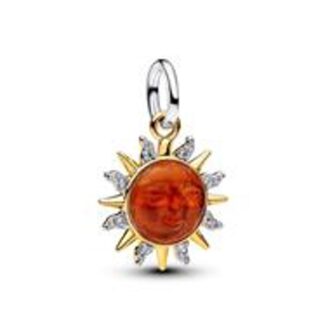 Pandora 14K Gold Plated Sun Clear Murano Glass Dangle Charm